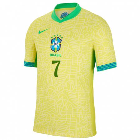 Kandiny Ženy Brazília Joao Cruz #7 Žltá Dresy Hazai Csapatmez 24-26 Triĭká
