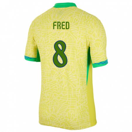 Kandiny Ženy Brazília Fred #8 Žltá Dresy Hazai Csapatmez 24-26 Triĭká