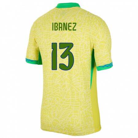 Kandiny Ženy Brazília Roger Ibanez #13 Žltá Dresy Hazai Csapatmez 24-26 Triĭká