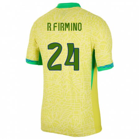 Kandiny Ženy Brazília Roberto Firmino #24 Žltá Dresy Hazai Csapatmez 24-26 Triĭká