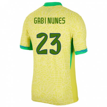 Kandiny Ženy Brazília Gabi Nunes #23 Žltá Dresy Hazai Csapatmez 24-26 Triĭká