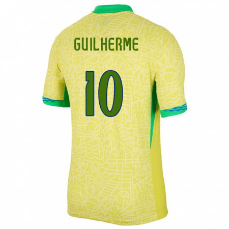 Kandiny Ženy Brazília Luis Guilherme #10 Žltá Dresy Hazai Csapatmez 24-26 Triĭká