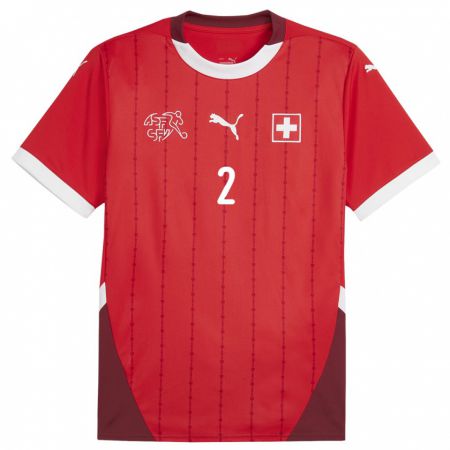 Kandiny Ženy Švajčiarsko Kevin Mbabu #2 Červená Dresy Hazai Csapatmez 24-26 Triĭká