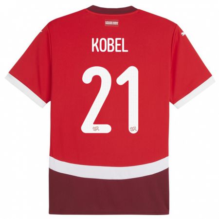 Kandiny Ženy Švajčiarsko Gregor Kobel #21 Červená Dresy Hazai Csapatmez 24-26 Triĭká