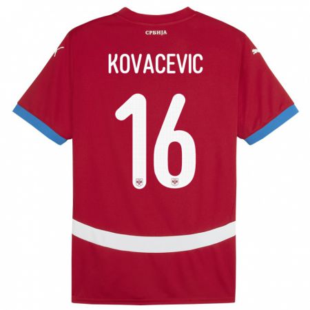 Kandiny Ženy Srbsko Bojan Kovacevic #16 Červená Dresy Hazai Csapatmez 24-26 Triĭká