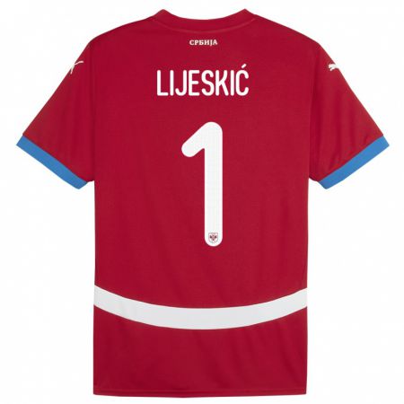 Kandiny Ženy Srbsko Luka Lijeskic #1 Červená Dresy Hazai Csapatmez 24-26 Triĭká