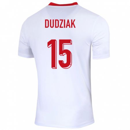Kandiny Ženy Poľsko Aleksandra Dudziak #15 Biely Dresy Hazai Csapatmez 24-26 Triĭká