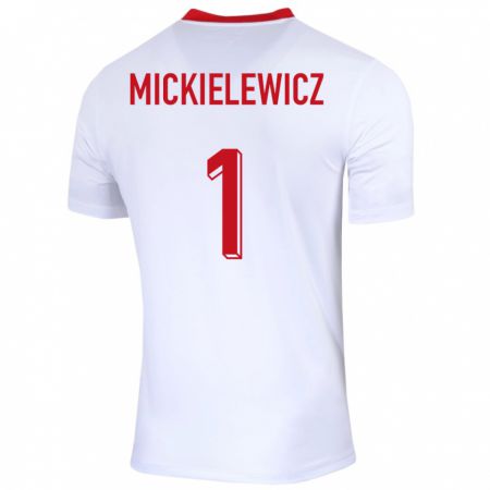 Kandiny Ženy Poľsko Aleksander Mickielewicz #1 Biely Dresy Hazai Csapatmez 24-26 Triĭká