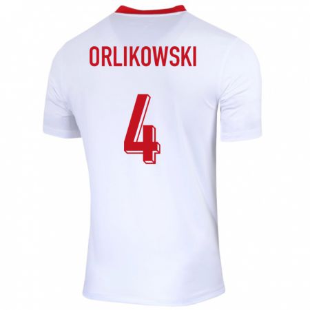 Kandiny Ženy Poľsko Igor Orlikowski #4 Biely Dresy Hazai Csapatmez 24-26 Triĭká
