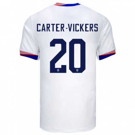 Kandiny Ženy Americké Cameron Carter-Vickers #20 Biely Dresy Hazai Csapatmez 24-26 Triĭká