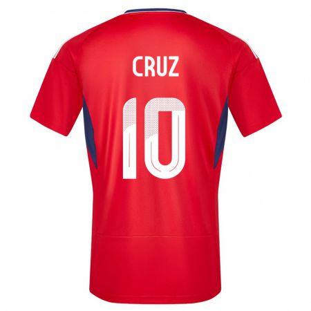 Kandiny Ženy Kostarika Shirley Cruz #10 Červená Dresy Hazai Csapatmez 24-26 Triĭká