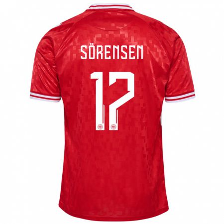 Kandiny Ženy Dánsko Oliver Sörensen #17 Červená Dresy Hazai Csapatmez 24-26 Triĭká