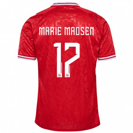 Kandiny Ženy Dánsko Rikke Marie Madsen #17 Červená Dresy Hazai Csapatmez 24-26 Triĭká
