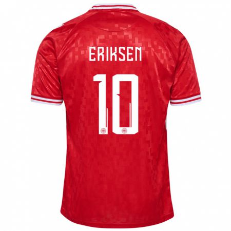 Kandiny Ženy Dánsko Christian Eriksen #10 Červená Dresy Hazai Csapatmez 24-26 Triĭká