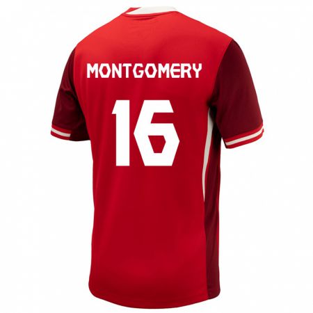 Kandiny Ženy Kanada Callum Montgomery #16 Červená Dresy Hazai Csapatmez 24-26 Triĭká