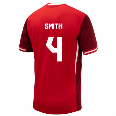 Kandiny Ženy Kanada Justin Smith #4 Červená Dresy Hazai Csapatmez 24-26 Triĭká