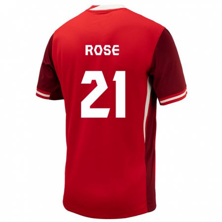 Kandiny Ženy Kanada Jade Rose #21 Červená Dresy Hazai Csapatmez 24-26 Triĭká