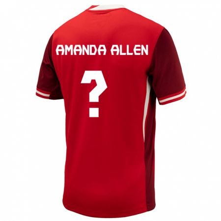 Kandiny Ženy Kanada Amanda Allen #0 Červená Dresy Hazai Csapatmez 24-26 Triĭká