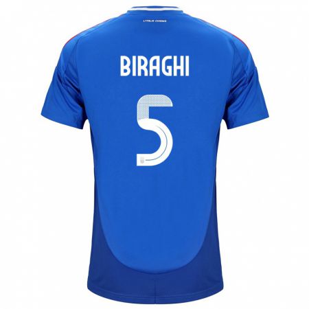 Kandiny Ženy Taliansko Cristiano Biraghi #5 Modrá Dresy Hazai Csapatmez 24-26 Triĭká