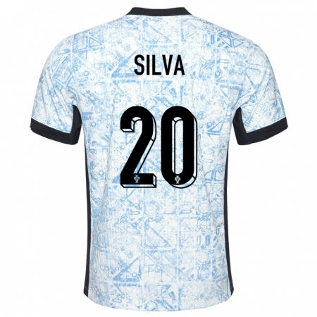 Kandiny Ženy Portugalsko Fabio Silva #20 Krémovo Modrá Dresy Idegenbeli Csapatmez 24-26 Triĭká