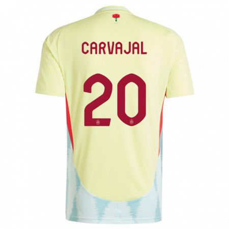 Kandiny Ženy Španielsko Daniel Carvajal #20 Žltá Dresy Idegenbeli Csapatmez 24-26 Triĭká