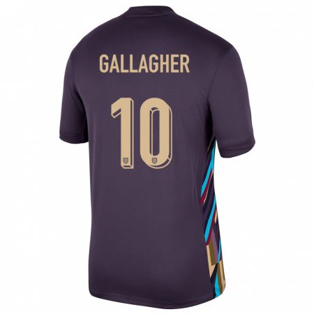 Kandiny Ženy Anglicko Conor Gallagher #10 Tmavé Hrozienka Dresy Idegenbeli Csapatmez 24-26 Triĭká