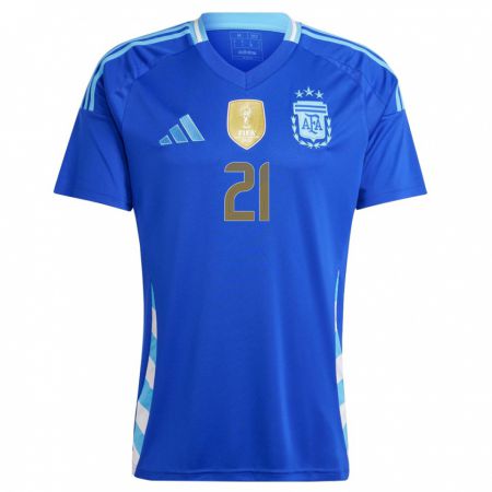 Kandiny Ženy Argentína Fernando Valenzuela #21 Modrá Dresy Idegenbeli Csapatmez 24-26 Triĭká