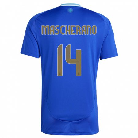 Kandiny Ženy Argentína Javier Mascherano #14 Modrá Dresy Idegenbeli Csapatmez 24-26 Triĭká
