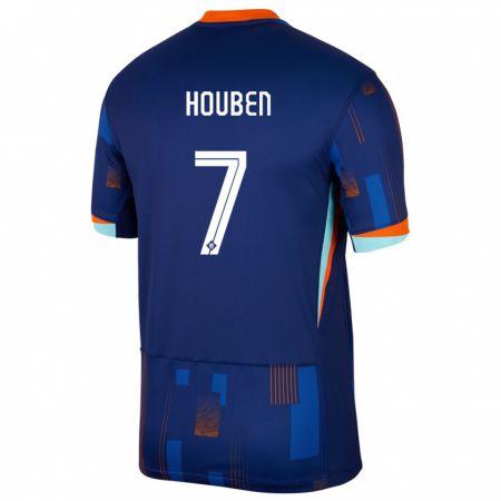 Kandiny Ženy Holandsko Iggy Houben #7 Modrá Dresy Idegenbeli Csapatmez 24-26 Triĭká