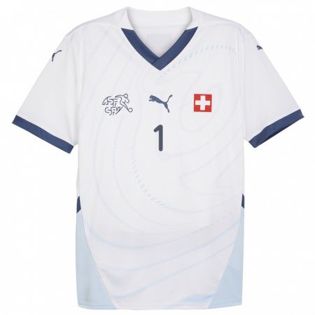 Kandiny Ženy Švajčiarsko Tim Spycher #1 Biely Dresy Idegenbeli Csapatmez 24-26 Triĭká