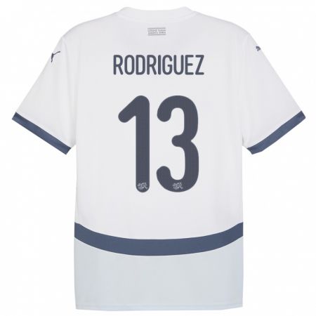 Kandiny Ženy Švajčiarsko Ricardo Rodriguez #13 Biely Dresy Idegenbeli Csapatmez 24-26 Triĭká