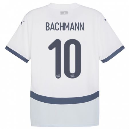 Kandiny Ženy Švajčiarsko Ramona Bachmann #10 Biely Dresy Idegenbeli Csapatmez 24-26 Triĭká