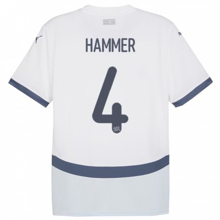 Kandiny Ženy Švajčiarsko Pascal Hammer #4 Biely Dresy Idegenbeli Csapatmez 24-26 Triĭká