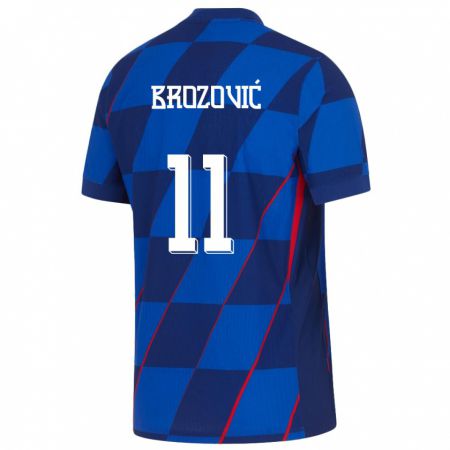 Kandiny Ženy Chorvátsko Marcelo Brozovic #11 Modrá Dresy Idegenbeli Csapatmez 24-26 Triĭká