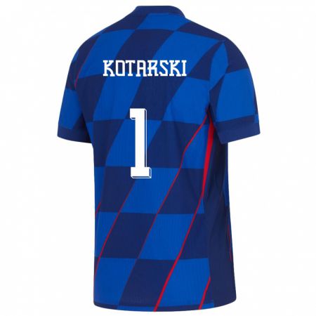 Kandiny Ženy Chorvátsko Dominik Kotarski #1 Modrá Dresy Idegenbeli Csapatmez 24-26 Triĭká