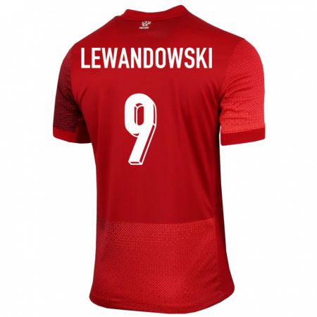 Kandiny Ženy Poľsko Robert Lewandowski #9 Červená Dresy Idegenbeli Csapatmez 24-26 Triĭká
