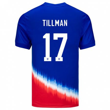 Kandiny Ženy Americké Malik Tillman #17 Modrá Dresy Idegenbeli Csapatmez 24-26 Triĭká