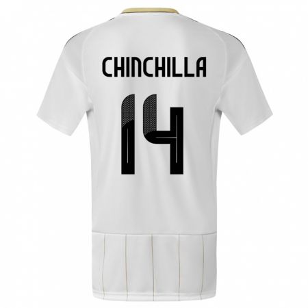 Kandiny Ženy Kostarika Priscila Chinchilla #14 Biely Dresy Idegenbeli Csapatmez 24-26 Triĭká