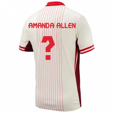 Kandiny Ženy Kanada Amanda Allen #0 Biely Dresy Idegenbeli Csapatmez 24-26 Triĭká