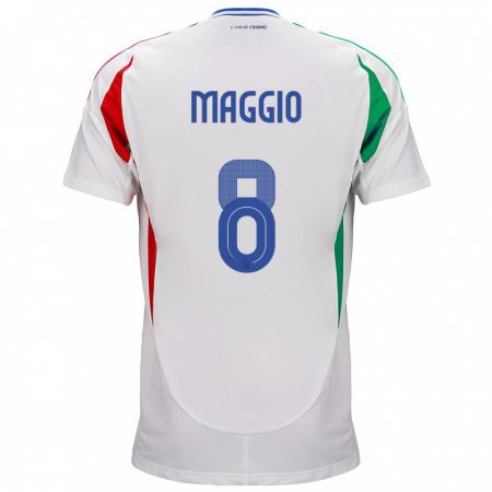 Kandiny Ženy Taliansko Luca Di Maggio #8 Biely Dresy Idegenbeli Csapatmez 24-26 Triĭká