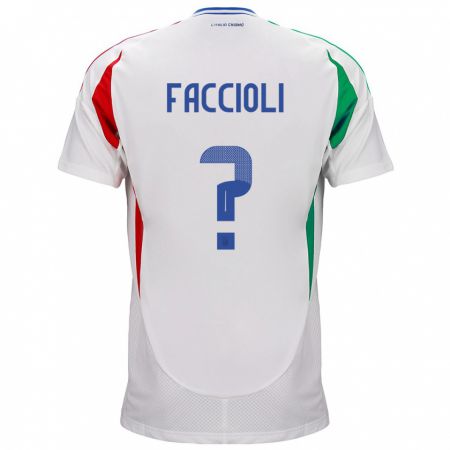 Kandiny Ženy Taliansko Pietro Faccioli #0 Biely Dresy Idegenbeli Csapatmez 24-26 Triĭká