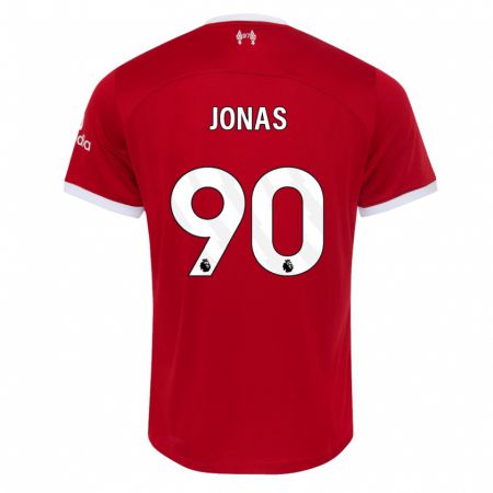 Kandiny Deti Lee Jonas #90 Červená Dresy Hazai Csapatmez 2023/24 Triĭká