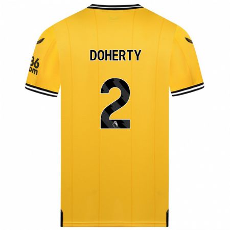 Kandiny Deti Matt Doherty #2 Žltá Dresy Hazai Csapatmez 2023/24 Triĭká