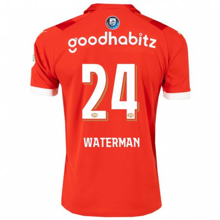 Kandiny Deti Boy Waterman #24 Červená Dresy Hazai Csapatmez 2023/24 Triĭká