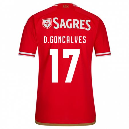 Kandiny Deti Diogo Goncalves #17 Červená Dresy Hazai Csapatmez 2023/24 Triĭká