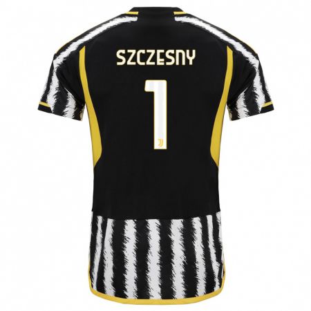 Kandiny Deti Wojciech Szczesny #1 Čierna Biela Dresy Hazai Csapatmez 2023/24 Triĭká