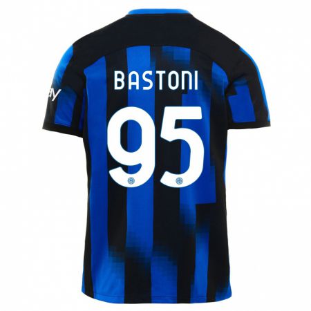 Kandiny Deti Alessandro Bastoni #95 Čierna Modrá Dresy Hazai Csapatmez 2023/24 Triĭká