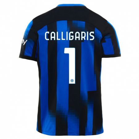 Kandiny Deti Alessandro Calligaris #1 Čierna Modrá Dresy Hazai Csapatmez 2023/24 Triĭká