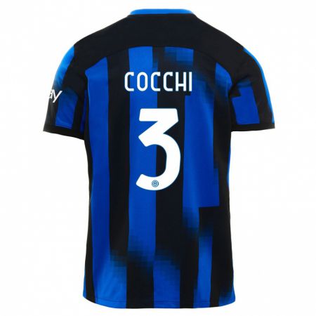 Kandiny Deti Matteo Cocchi #3 Čierna Modrá Dresy Hazai Csapatmez 2023/24 Triĭká