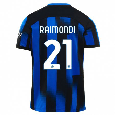 Kandiny Deti Paolo Raimondi #21 Čierna Modrá Dresy Hazai Csapatmez 2023/24 Triĭká